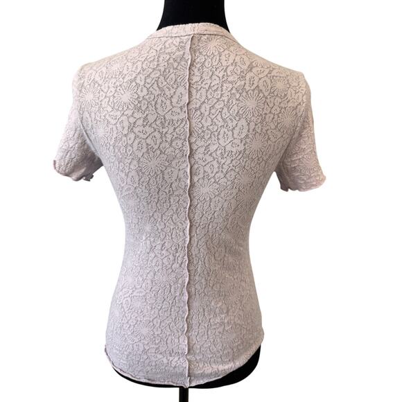 RAG & BONE Women's Lilac Gemma Floral Jacquard Tee Size XS - Picture 3 of 5